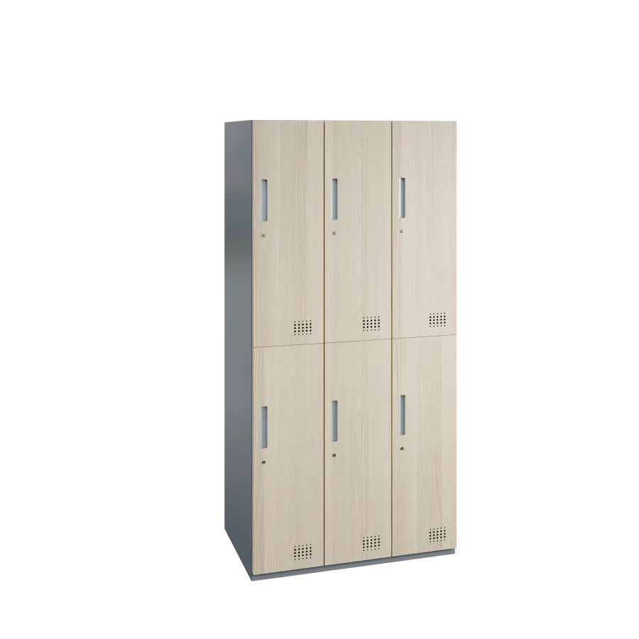 WOODMETAL 906 skříň 6-boxová, 1850x900x500 mm, stříbrná/javor